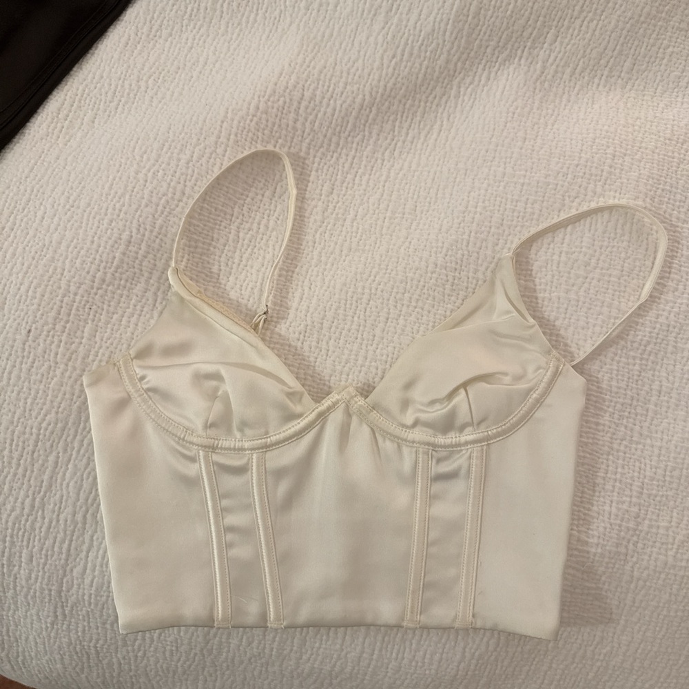 White fox corset top